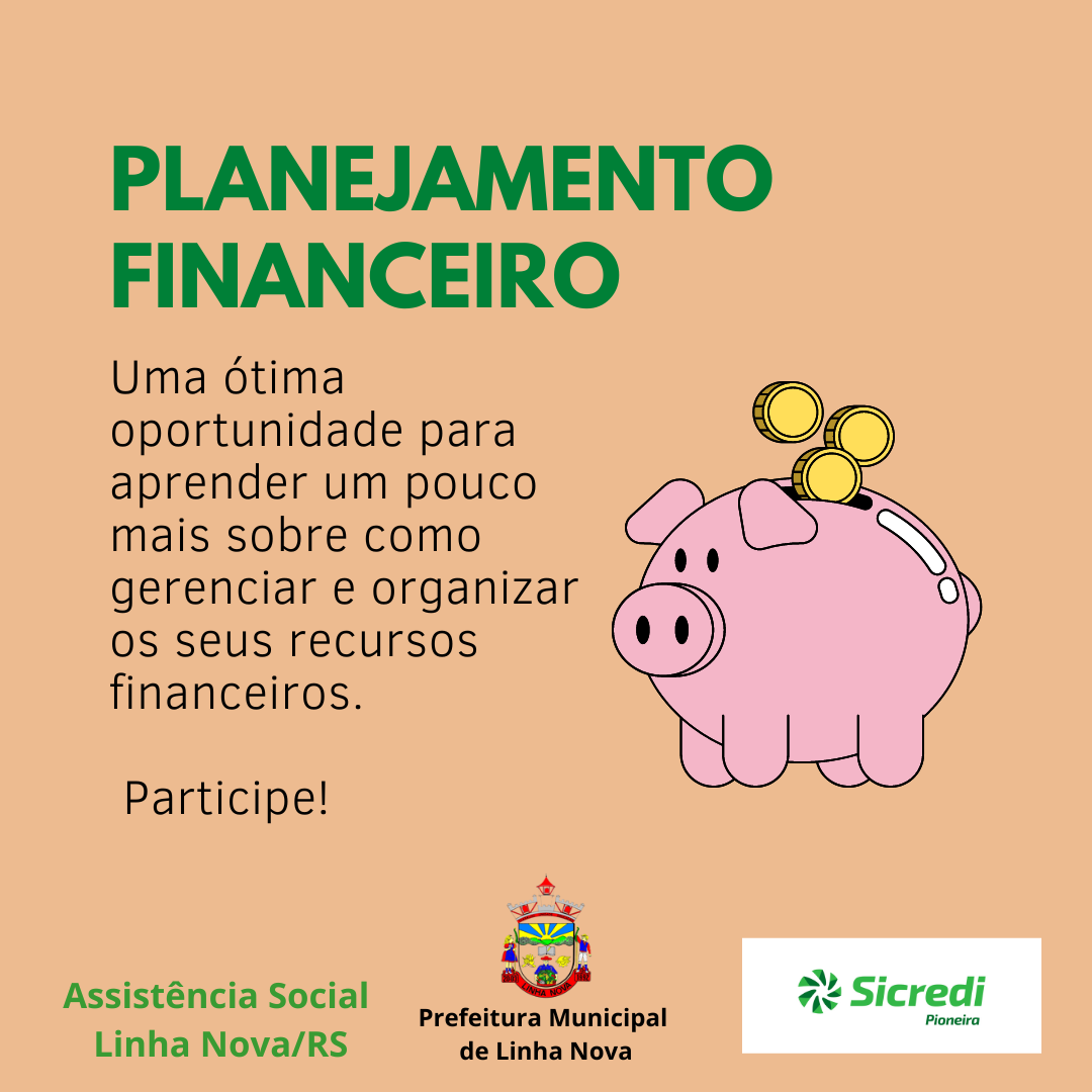 Assistência Social abre inscrições para oficina de Planejamento Financeiro