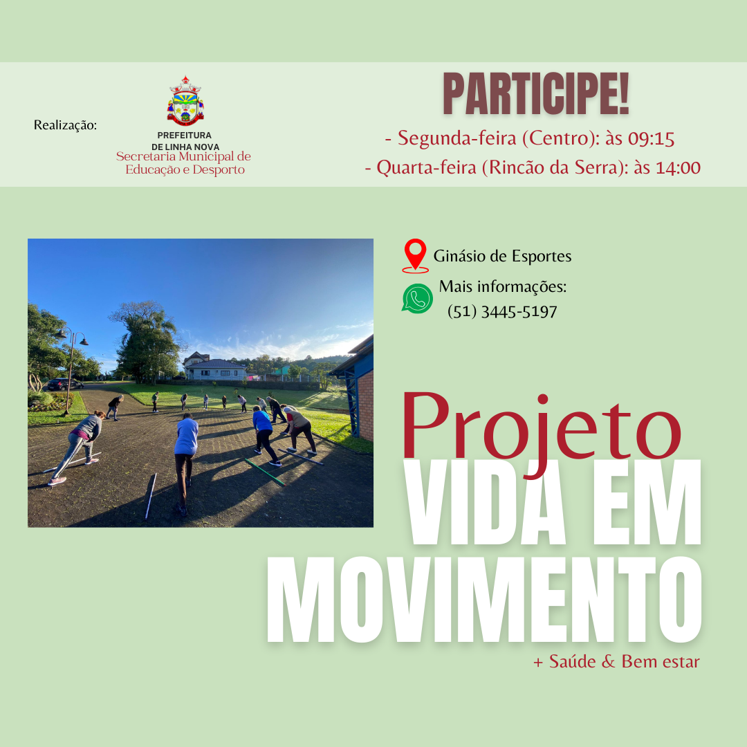Projeto Vida em Movimento inicia em outubro